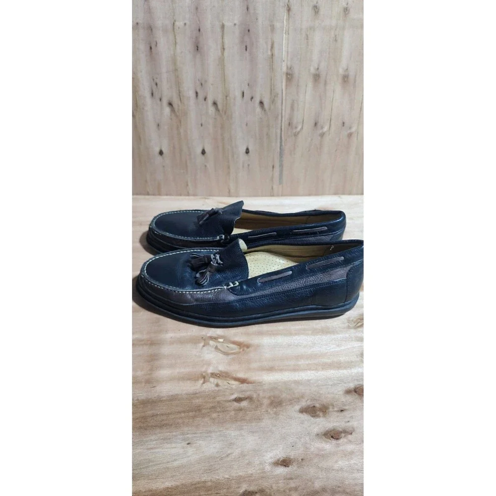 Sandro Moscoloni Vineyard Black and Brown Leather Loafer Shoes Mens Size 11 D